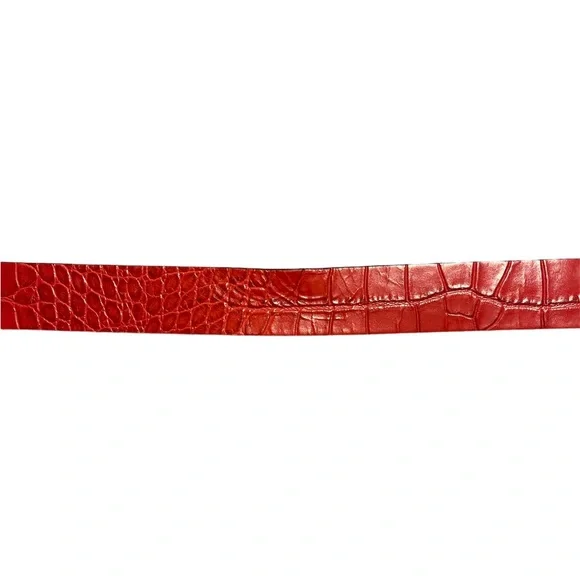 Red Croc embossed Valentino belt Size M - Picture 4 of 8